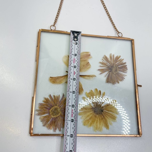 Pressed Flower Frame, Hanging glass frame Copper frame - Picture 4 of 6